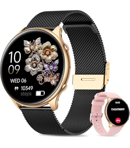SLOKSFil Smartwatch voor dames met telefoonfunctie, 1,39 ronde Smart Watch met SpO2, 24-uurs hartslagmeter, bloeddruk- en slaapmonitor, fitnesstracker met 120 sportmodi, stappenteller voor iOS SLOKSFil Smartwatch voor dames met telefoonfunctie, 1,39 ronde Smart Watch met SpO2, 24-uurs hartslagmeter, bloeddruk- en slaapmonitor, fitnesstracker met 120 sportmodi, stappenteller voor iOS