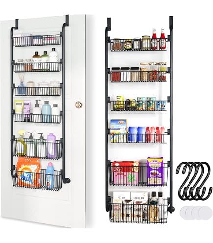 Organizzatore Sospeso Da Porta Con 5 Scomparti – Grande Capacità 129x36 Cm – Per Camera, Bagno, Cucina