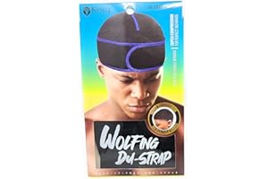 KING.J King J Wolfing Du-Strap #2030 No Strings-Snaps Stringless durag compressing cap, Black/Black, One size