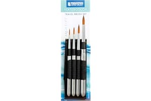 Princeton Art & Brush Aqua Elite 4580 4 pennelli per acquerello Travel Round Brush Set