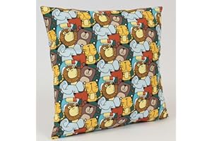 ‎HANS-TEXTIL-SHOP Hans-Textil-Shop Kinderkopfkissen Bezug - Baumwolle, Babykissen, Kuschelkissen Kinder, Kissen, Kissenhülle, Kopfkissenbezug, Kinderzimmer (Tiere Löwe Bär Elefant, 40x40 cm)