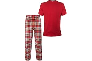 ThreadMills Mens Pyjamas Sets, Checked Pyjamas For Men's Nightwear - Cotton T-Shirt With Short Sleeves, Round Neck & Woven Pajamas for Mens Pjs Set