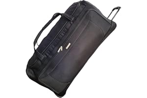 LILOSAC Sac de Voyage à Roulette - Grande Taille - 90 cm de Long - 182 L – Sac de Voyage à Roulette (Noir, 90 cm)