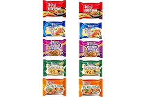 YIJIA Variedad de sabores Instant Noodle Tallarines - Ramen Fideos Instantáneos - Sabor paquetes mezclados A Pack 10