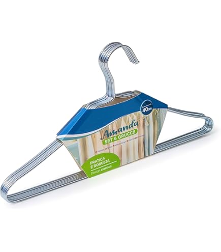 Cintres Métal IPEA - Lot De 6 - Design Fin Gain De Place - Acier Inoxydable 40cm