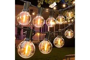 GLUROO 15M Catene Luminose Esterno,Luci da Esterno LED Catene Luminose con 26 Plastica Lampadine G40,Catena Luci Esterni Impermeabile IP45 per Giardino Terrazzo Bistrot (Bianco Caldo)