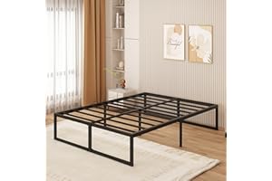 ‎YICENSEN Yicensen Metallbett 140x200 cm - 46 cm Hoch, Großer Stauraum unter dem Bett, Doppelbettgestell aus Metall mit Stahllattenstütze, Einfache Montage, Geräuschlos, Kein Boxspringbett, Schwarz