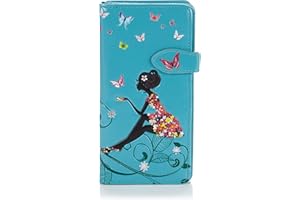 SHAG WEAR Shagwear portafoglio per giovani donne Large Purse Diversi colori e design oasi farfalle acquamarina Butterfly Oasis