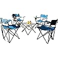 Star Metal,Fabric Portable Foldable Picnic Camping Set With 4 Chairs And A Small Size Table, Pack Of 1 Set