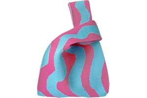 Anopo Women's Wrist Knotted Tote Bag Small Crochet Wristlet Handbag Aesthetic Cute Knit Purse