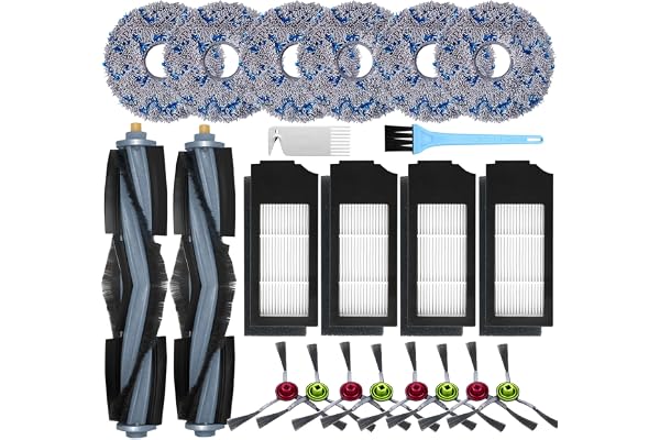 AiLomey Accessoires pour Ecovacs Deebot X1 Omni / X1 e Omni / X1 Turbo Aspirateur, 2 Brosse principale, 8 Brosses Latérales, 6 Serpillière, 4 Filtres, 2 Brosse de Nettoyage