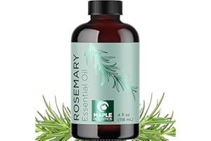 MAPLE HOLISTICS Pure Rosemary Oil for Hair and Skin - Undiluted Premium Grade Rosemary Essential Oil for Diffusers Aromatherapy and Beauty DIYs - Nourishing Rosemary Hair Oil for Enhanced Shine and Volume (118 mL)