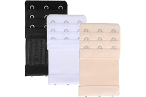 Smukdoo Bra Strap Extenders, Women Elastic Extensions Bra Extender Set 3 Rows x 3 Hooks, 3 Rows x 2 Hooks,Skin,White,Black