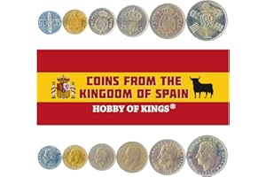 Hobby of Kings Set de 6 Monedas de España. 50 Céntimos, 1, 5, 25, 50, 100 Pesetas. 1975-1989