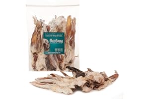 PawGang - Rabbit Ears with Fur 200g (14-16 Furry Ears) - 100% Natural Treats for Dogs Puppies Adult Old Small Large - Tasty Air Dried Chews Snacks - Healthy Hypoallergenic - Grain Free - Barf Raw