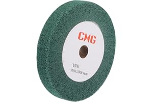 sourcing map Roue de polissage en tissu non-tissé de 240 grains, 150 mm x 25 mm, en nylon, pour le tirage de fil, roue à rabat abrasive pour acier inoxydable et cuivre, verte