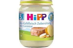 Hipp Fleischzubereitungen, Kalbsfleischzubereitung mit Gemüse, 6er Pack (6 x 125 g)