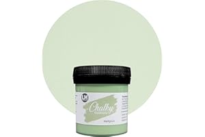 LM-Kreativ Chalky - Vernice a gesso da 100 ml, finitura in vernice a gesso per un look vintage shabby chic, colore verde chiaro, vernice per legno, finitura opaca