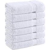 Utopia Towels - Washbasin Towels 50 x 100 cm (Pack of 6) (White) | Ring Spun Premium Cotton - Ultra soft, lightweight, and hi