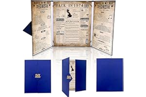 CODKU Back in 1974 Poster UK 50th Birthday Gifts for Women Men,Happy 50th Birthday Decoration Supplies Card Gift for Her 50 Years Old Birthday Wedding Poster,Home Decor Poster,8x10 Inch,Folded