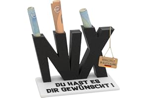‎LUMINICK NIX Geldgeschenk, Geschenk, Verpackung, originelle Geschenkidee, für Geldscheine oder eine Karte – für Geburtstag, Hochzeit, Weihnachten – für alle, die sich nichts wünschen – Made in Germany