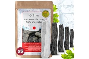 ORINKO Binchotan Kishu filtr do wody z kapusty, pałeczki X5, japoński węgiel aktywny do naturalnego oczyszczania wody, aktywny filtr węglowy, trwały, idealny do karafek i dzbanków