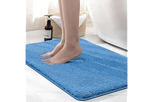 wyewye Tappetino da bagno in microfibra, 2 cm, super assorbente, 50 x 80 cm, colore: blu nebbia