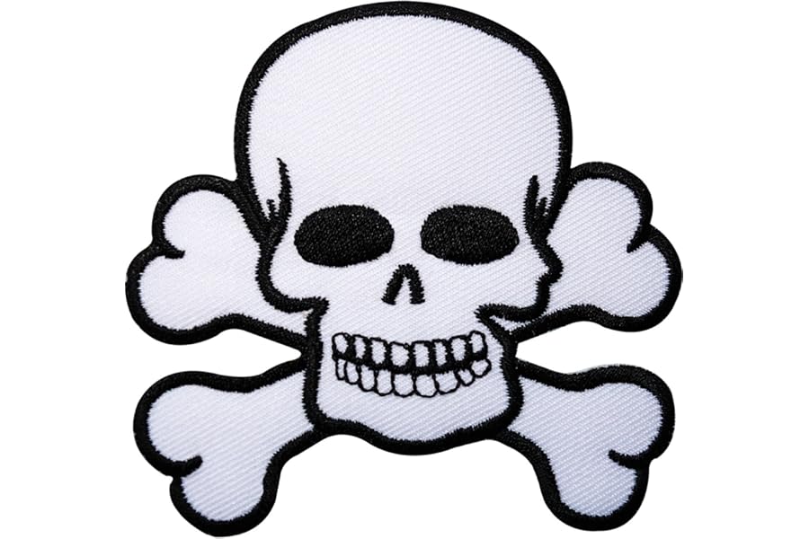 Skull and Crossbones Embroidered Iron Sew On Patch Pirate Flag Fancy Dress Badge