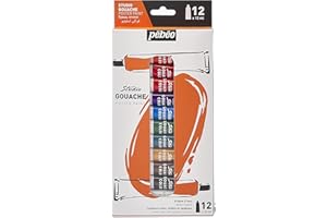 PEBEO – Studio Gouache - Set de Peinture Gouache Haute Qualité pour Artistes Professionnels et Peintres Amateurs – 12 Tubes de couleurs, 12 ml 668800