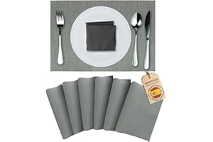 Mondiroso. Pack de 6 Manteles Individuales Mesa Lavables. Salvamanteles Individuales Antideslizantes Mantel Individual para Mesa de Comedor y Cocina. (6, Gris)