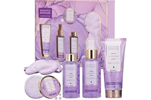 MOKSHA BEAUTY Lavender Gift Sets for Women with Pillow Mist Spray, Bath Set Pamper Gifts for Women, Birthday Mothers Day Gifts for Mum, Wife, Friends, Sleep Gifts, Christmas Gift Sets
