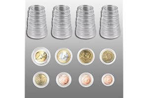 Prophila 40 Capsules pour pièce de Monnaie pour €URO 1 Cent à 2 Euros