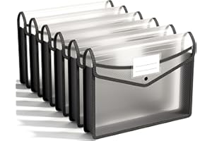 ‎ABC LIFE Dokumentenmappe A4 Kunststoff Hochwertige Dokumententasche Sammelmappen Projektmappen mit Druckknopf, Wasserdicht Transparent Umschlag Mappe Premium Taschen,für Schule, Büro, Zuhause (6 Stück)