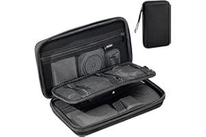 ProCase odporny na wstrząsy organizer na akcesoria elektryczne, sztywna torba do przechowywania, 5 kieszeni z zamkiem błyskawicznym, bez zgubienia do przechowywania kabli, klucza USB, karty SD,