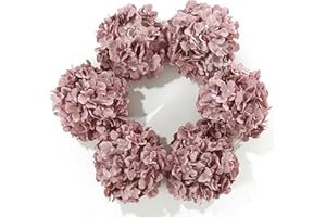 DuHouse Fiori artificiali di ortensia in seta più grandi con stelo, fiori finti di ortensia per matrimoni, casa, giardino, centrotavola, confezione da 6(cammeo)