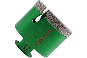 KURSTOL Punte Diamantate per Gres Porcellanato 60mm - Sega a Corona Brasata al Vuoto con Filetto M14 e Dente Fulmine - per Porcellana Piastrelle Ceramica Marmo Granito