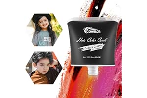 Temprary Hair Dye, Comblor Black Hair Dye for Dark Hair, Hair Chalks for Girls Wash Out Hair Colour Kids, Gifts for Birthday, Christmas, Halloween, Crazy Hair Day, Children's Day