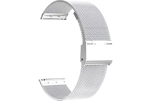 Microwear Cinturino in Acciaio Inossidabile,Cinturino per Orologio 16/18/20/22mm Cinturino Smartwatch in Maglia Intrecciata in Maglia Bracciale Cinturino Fibbia per Uomo e Donna…