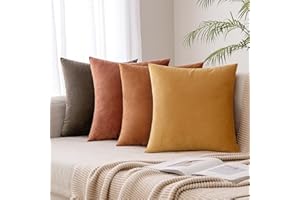 MIULEE Zestaw 4 aksamitnych, dekoracyjnych kwadratowych poszewek na poduszki, luksusowe poszewki na poduszki, do salonu, na sofę, do sypialni, z niewidocznym zamkiem błyskawicznym, 40 x 40 cm, seria