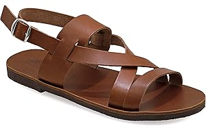 EMMANUELA HANDCRAFTED FOR YOU Emmanuela Sandali in pelle greci antichi per uomo, sandali uomo fatti a mano con dita aperti, scarpe da estate regolabili di qualità in nero, marrone, beige