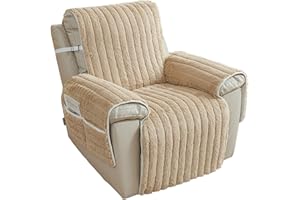 EBETA Tenger Home Fodere per sedia reclinabile, Copripoltrona Relax Reclinabile Elettrica, Copripoltrona lungo Coprisedile Poltrona Reclinabile Relax con Tasche (Marrone chiaro)