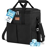 Lifewit Thermal Bag, Portable Fabric Cooler with Waterproof Inner Lining, Cooler Bag with 2/3 Front Pockets for Camping, Trav