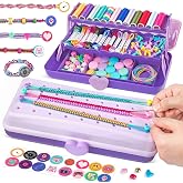 DIY Friendship Bracelets Kit Girls 8-12 Years, 3 Tier Organizer, Gift | Crafts 6-12 years; 26 bundles of thread, 32 beads, 25