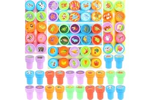 AUGENSTERN 50 Pcs Assorted Stamp for Kids Self-Ink Stamps Dinosaur Sea Animal Farm Animal Vegetable Fruit Pattern Self Ink Stamp for Kids Teacher Supplies Party Favors
