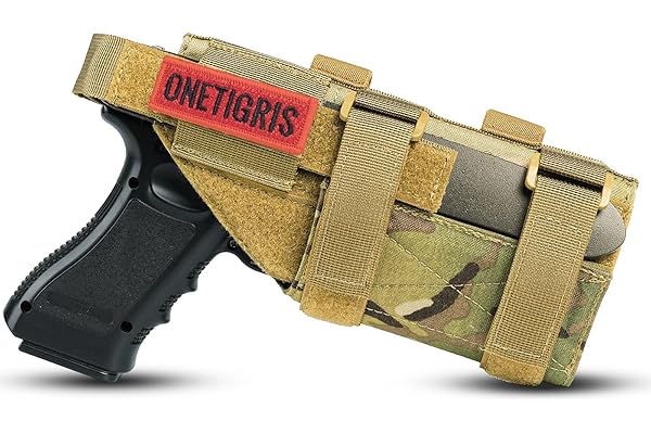 OneTigris Holster pour Droitier – Étui Airsoft Compatible 17/19/20/21/45, 1911 – Nylon 1000D Molle Réglable (Cuisse/Ceinture) – Airsoft, Tir Sportif