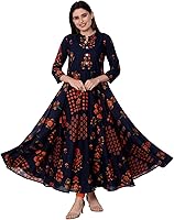 GULMOHAR JAIPUR Women's Cotton Printed Anarkali Kurta
