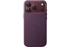 JETech Veganskt Läder Magnetiskt Skal för iPhone 18 Pro Max, Mörkt Körsbär