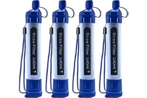 LOGEST 4 Pack Water Filter Straw - Water Purifying Device - Portable Personal Water Filtration Survival - for Emergency Kits Outdoor Activities and Hiking - Water Filter Camping Travel Survival Backpacking