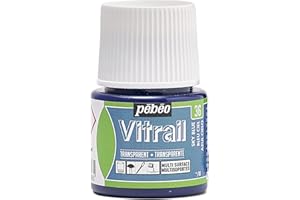 Pebeo 050-036 Vitrail Stained Glass Effect Glass Paint 45-Milliliter Bottle, Sky Blue