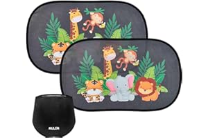 Mulor Parasole Auto Assorbimento Elettrostatico Parabrezza per Finestrini Laterale per Bambino Protezione UV 51×31 CM Dimensione Universale 2 Pezzi